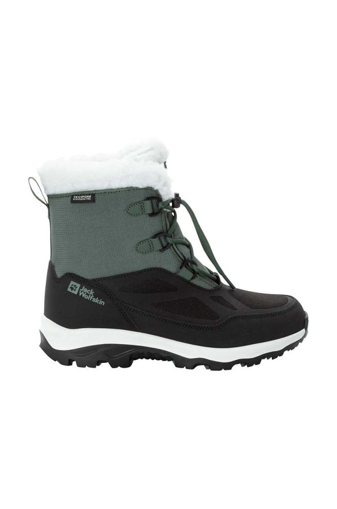 Дитячі зимові черевики Jack Wolfskin VOJO SHELL XT TEXAPORE MID колір зелений