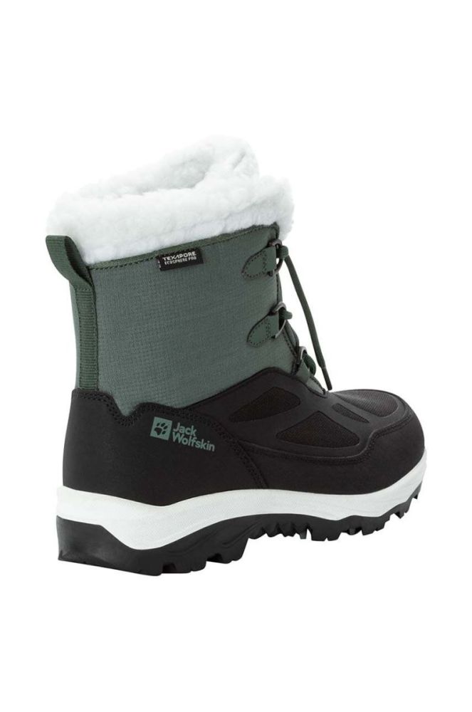 Дитячі зимові черевики Jack Wolfskin VOJO SHELL XT TEXAPORE MID колір зелений фото 4