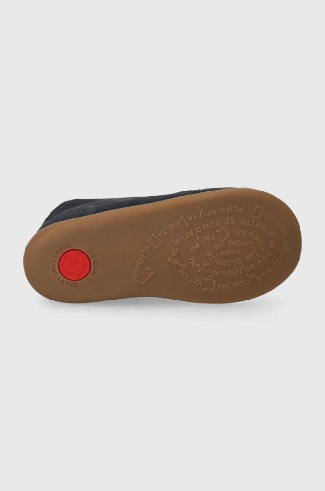 Дитячі шкіряні туфлі Pom D'api FLEX-UP BOTTINE колір синій фото 5