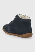 Дитячі замшеві зимові черевики Pom D'api FLEX-UP BOTTINE FUR колір синій