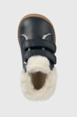 Дитячі шкіряні зимові черевики Pom D'api FLEX-UP EASY FUR колір синій (3573541)