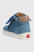 Дитячі замшеві туфлі Pom D'api колір блакитний (3486292)