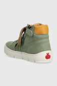 Дитячі шкіряні туфлі Pom D'api START TOP колір зелений