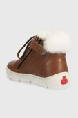 Дитячі шкіряні зимові черевики Pom D'api START TOP FUR колір коричневий (3530713)