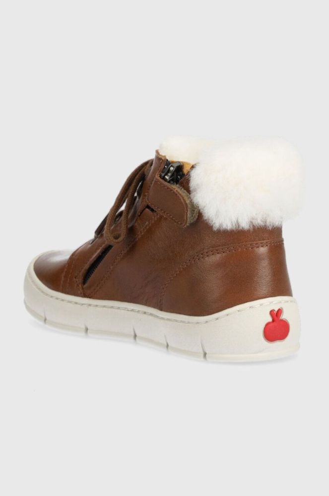 Дитячі зимові черевики Pom D'api START TOP FUR колір коричневий фото 3