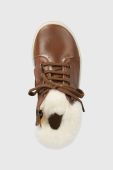 Дитячі зимові черевики Pom D'api START TOP FUR колір коричневий