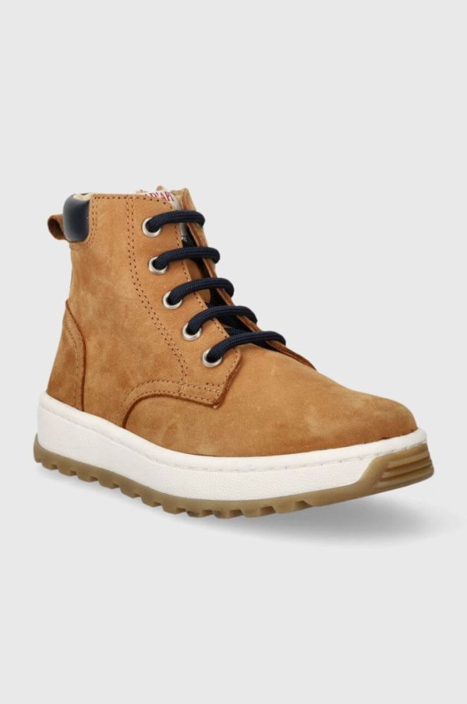 Дитячі шкіряні туфлі Pom D'api FLOW BOOTS колір коричневий фото 2