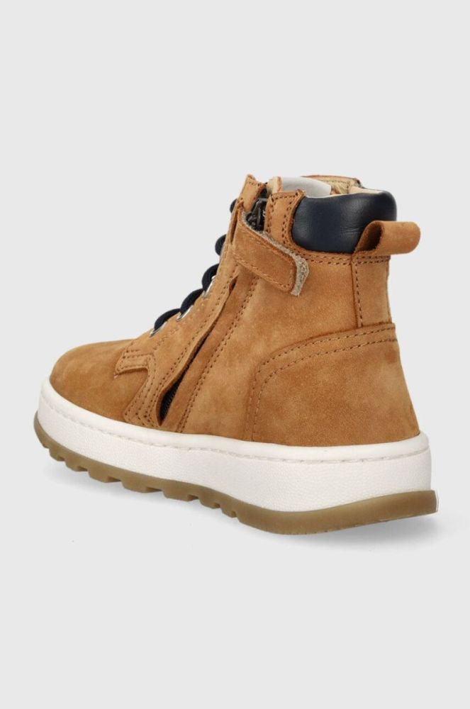 Дитячі шкіряні туфлі Pom D'api FLOW BOOTS колір коричневий фото 3