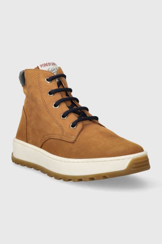 Дитячі замшеві туфлі Pom D'api FLOW BOOTS колір коричневий (3615832) фото 2