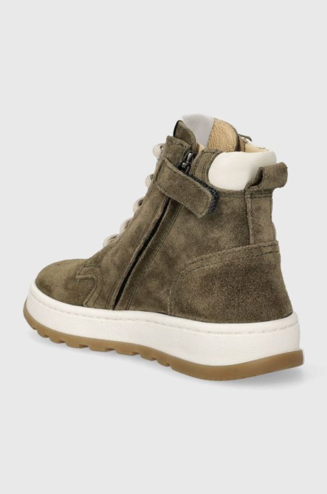 Дитячі замшеві туфлі Pom D'api FLOW BOOTS колір зелений (3569994) фото 3