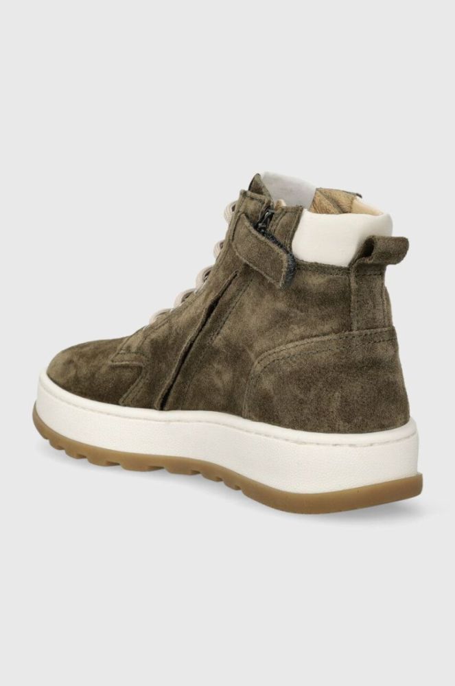 Дитячі замшеві туфлі Pom D'api FLOW BOOTS колір зелений (3569417) фото 3