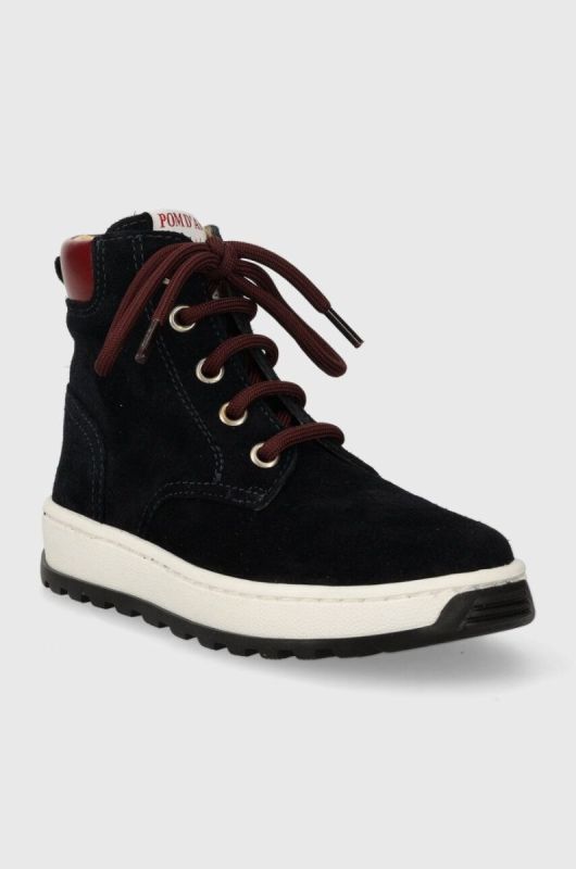 Дитячі замшеві туфлі Pom D'api FLOW BOOTS колір синій (3611901) фото 2