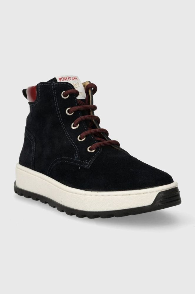 Дитячі замшеві туфлі Pom D'api FLOW BOOTS колір синій (3611903) фото 2