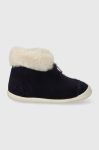 Дитячі замшеві зимові черевики Pom D'api SWEET ZIP FUR колір синій Дитячі замшеві зимові черевики Pom D'api SWEET ZIP FUR колір синій