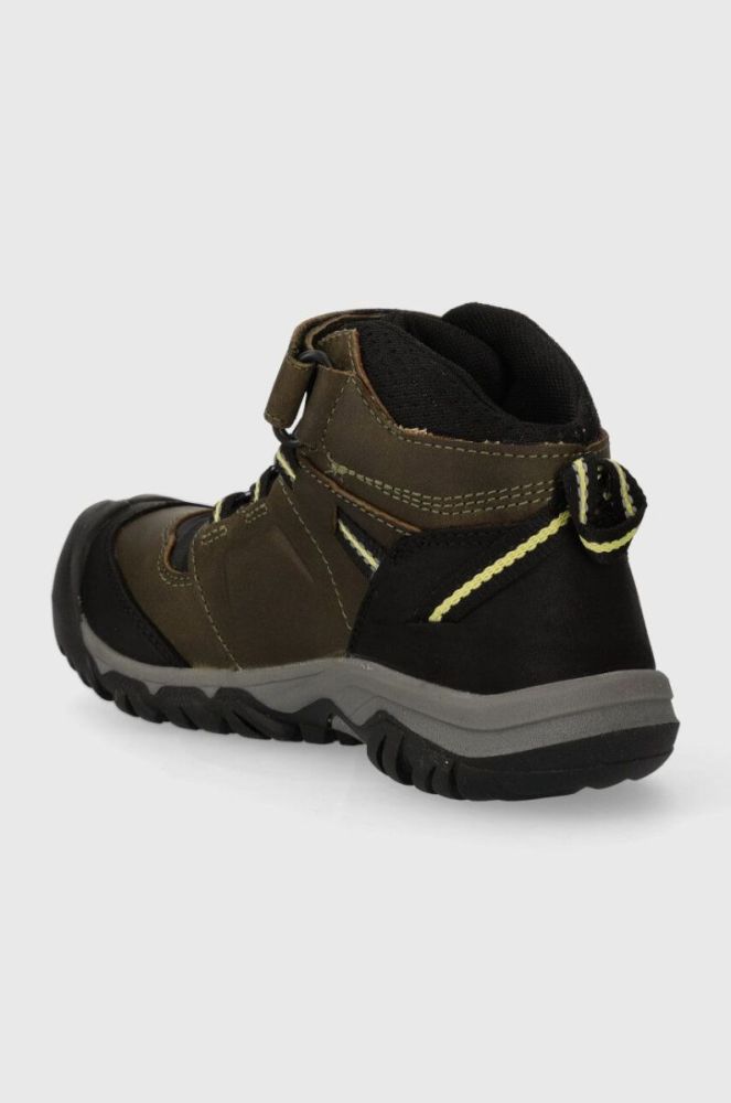 Дитячі замшеві зимові черевики Keen Ridge Flex Mid колір зелений фото 3