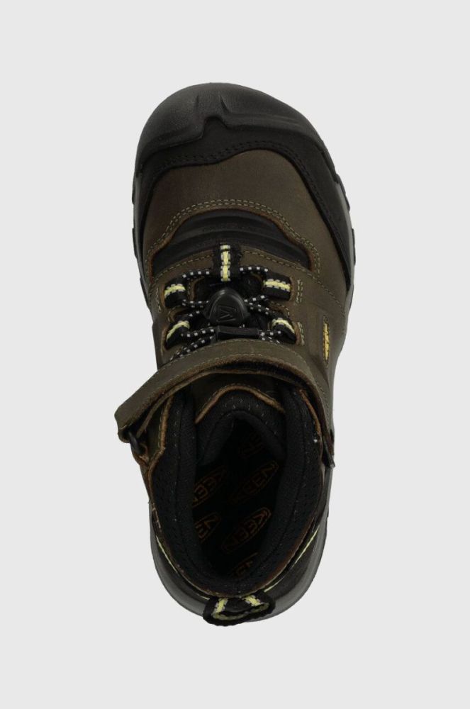 Дитячі замшеві зимові черевики Keen Ridge Flex Mid колір зелений фото 4