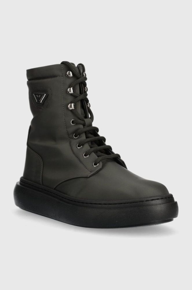 Дитячі зимові черевики Emporio Armani колір зелений фото 2