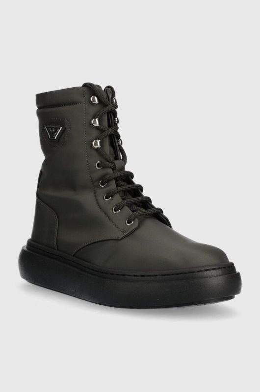Дитячі зимові черевики Emporio Armani колір зелений фото 2