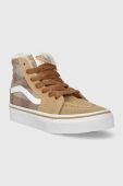 Дитячі замшеві кеди Vans VN0A4BUWBF21 UY SK8-Hi PLAI колір бежевий