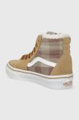 Дитячі замшеві кеди Vans VN0A4BUWBF21 UY SK8-Hi PLAI колір бежевий