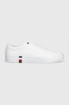 Шкіряні кеди Tommy Hilfiger CORPORATE LEATHER чоловічі колір білий FM0FM04589 Шкіряні кеди Tommy Hilfiger CORPORATE LEATHER чоловічі колір білий FM0FM04589