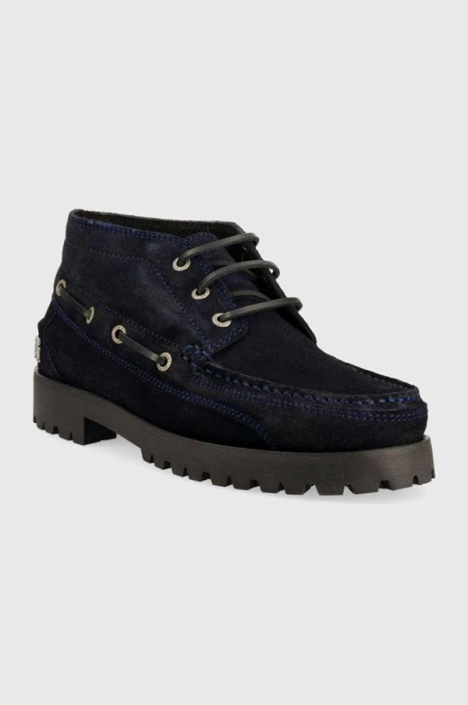 Замшеві туфлі Tommy Hilfiger TH BOAT BOOT CLASSIC чоловічі колір синій FM0FM04684 фото 2