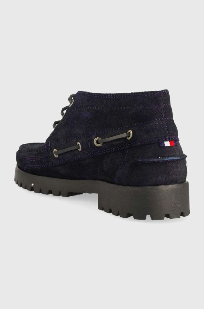 Замшеві туфлі Tommy Hilfiger TH BOAT BOOT CLASSIC чоловічі колір синій FM0FM04684 фото 3