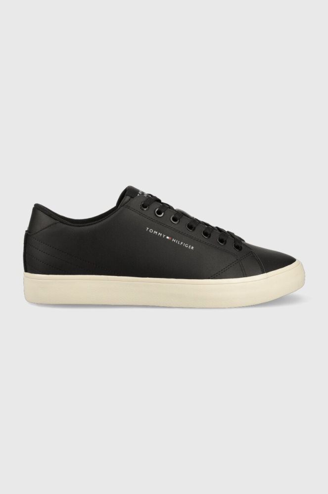 Шкіряні кросівки Tommy Hilfiger TH HI VULC CORE LOW колір чорний FM0FM04687