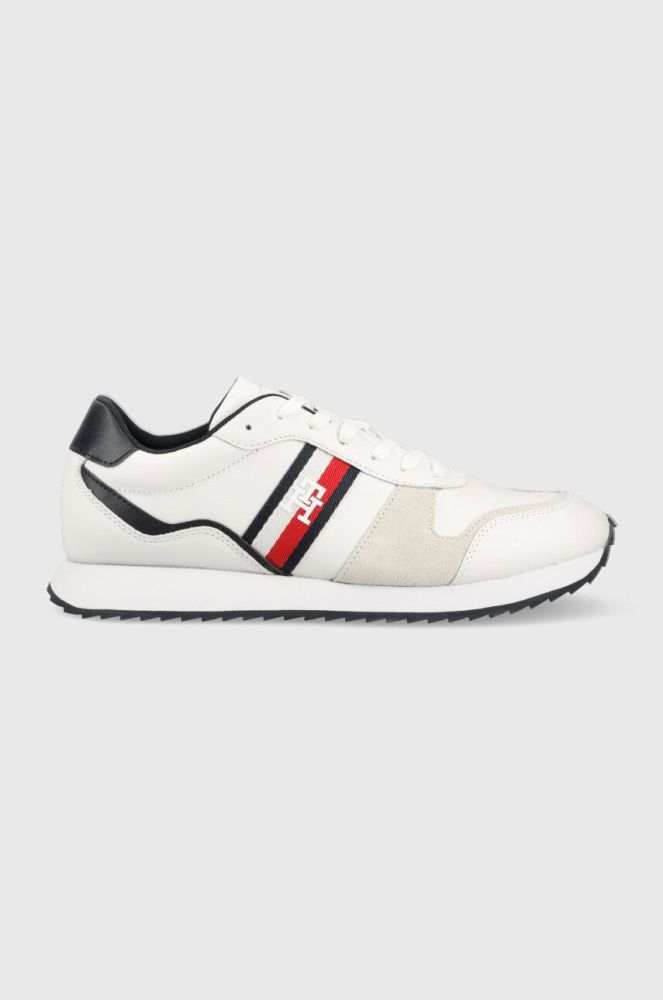 Шкіряні кросівки Tommy Hilfiger RUNNER EVO LEATHER колір білий FM0FM04714