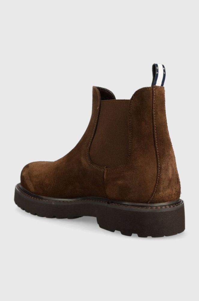 Замшеві черевики Tommy Jeans TJM CHELSEA HIGH BOOT чоловічі колір коричневий EM0EM01205 фото 3