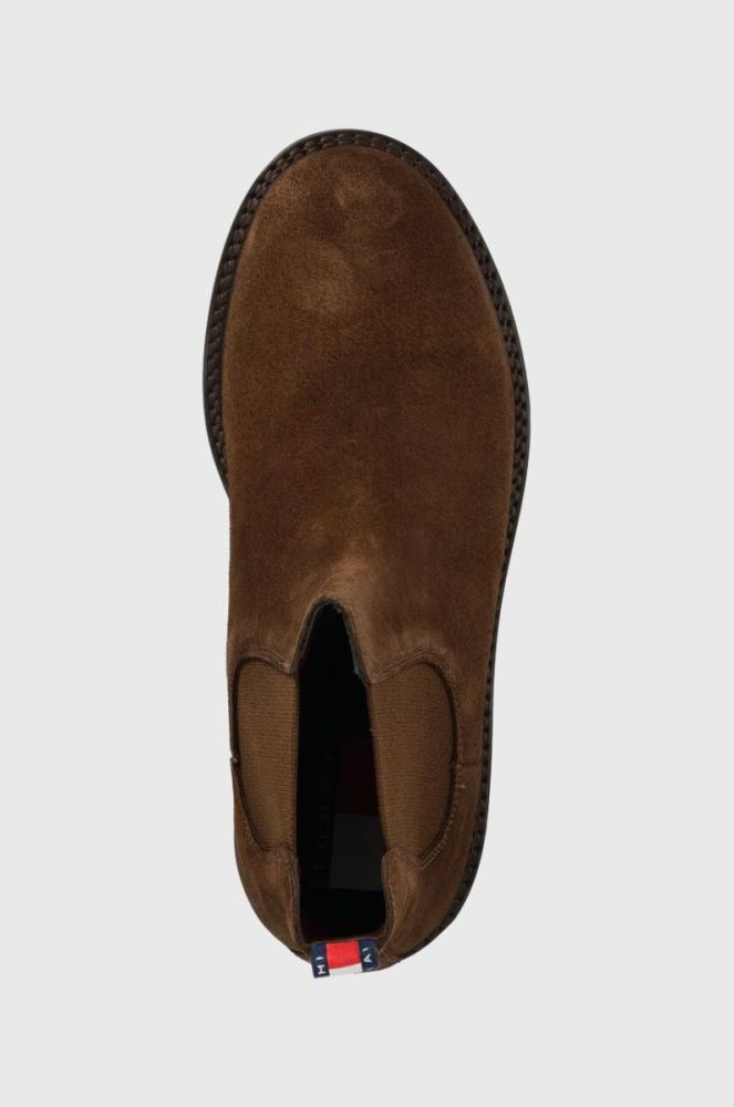 Замшеві черевики Tommy Jeans TJM CHELSEA HIGH BOOT чоловічі колір коричневий EM0EM01205 фото 4