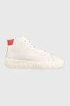 Шкіряні кеди Tommy Jeans TJM OUTSOLE MID CUT чоловічі колір білий EM0EM01218 Шкіряні кеди Tommy Jeans TJM OUTSOLE MID CUT чоловічі колір білий EM0EM01218