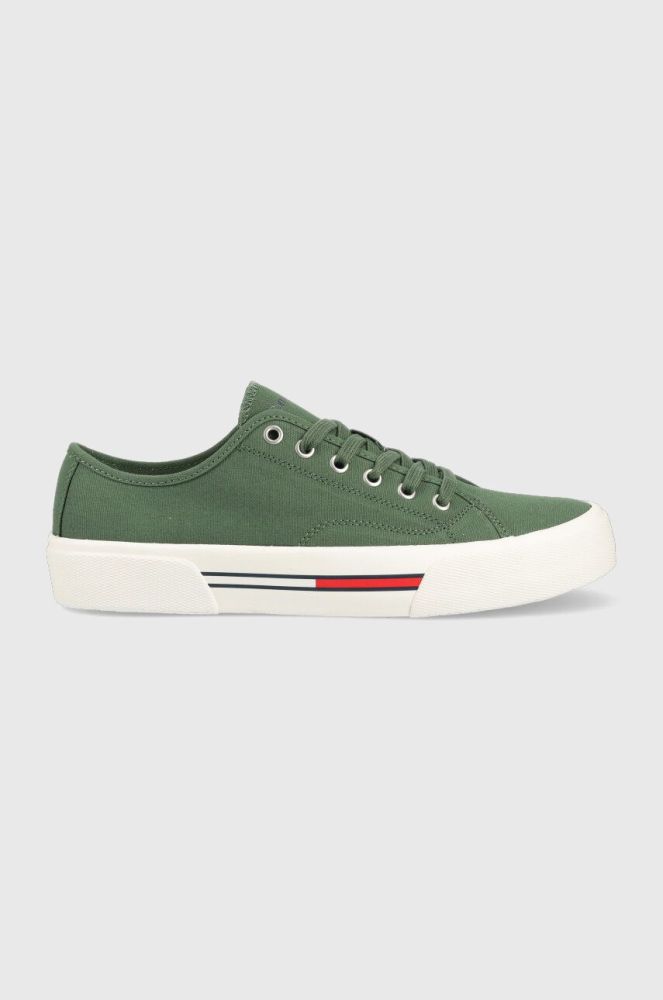 Кеди Tommy Jeans CANVAS SNEAKER чоловічі колір зелений EM0EM01299