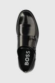 Шкіряні туфлі BOSS Saul чоловічі колір чорний 50496067
