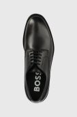 Шкіряні туфлі BOSS Baird чоловічі колір чорний 50497842