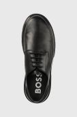 Шкіряні туфлі BOSS Chanan чоловічі колір чорний 50498711
