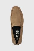 Замшеві мокасини BOSS Noel чоловічі колір бежевий 50497745