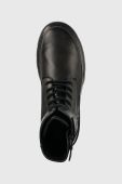Шкіряні черевики BOSS Chanan чоловічі колір чорний 50498601