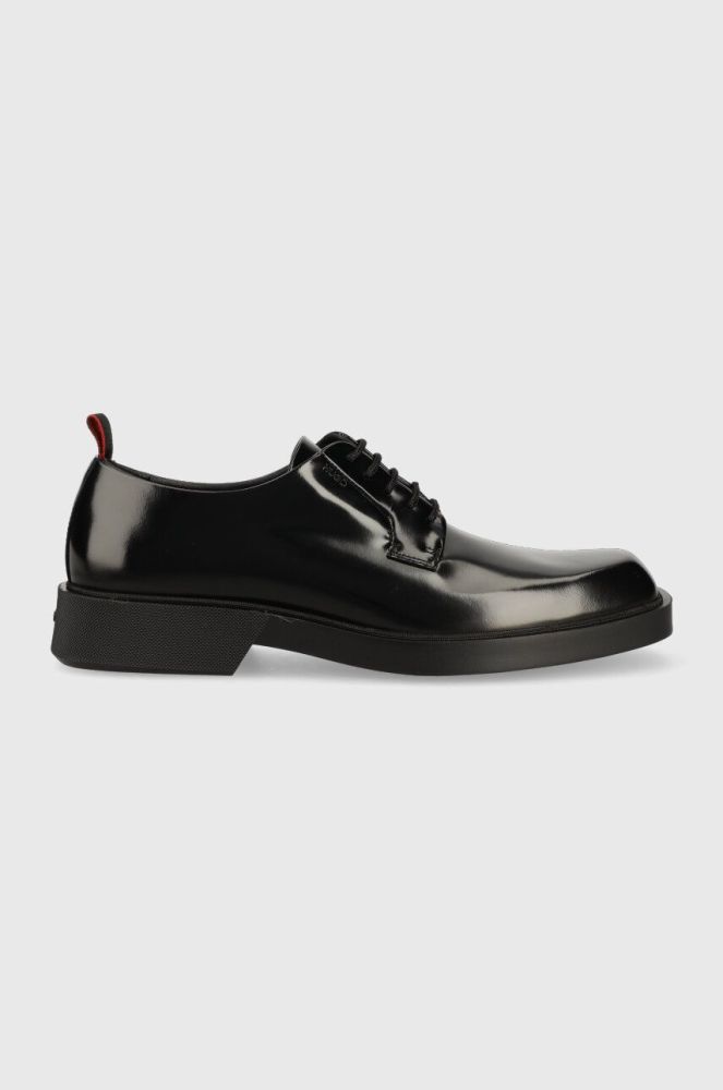 Шкіряні туфлі HUGO Iker чоловічі колір чорний 50497796