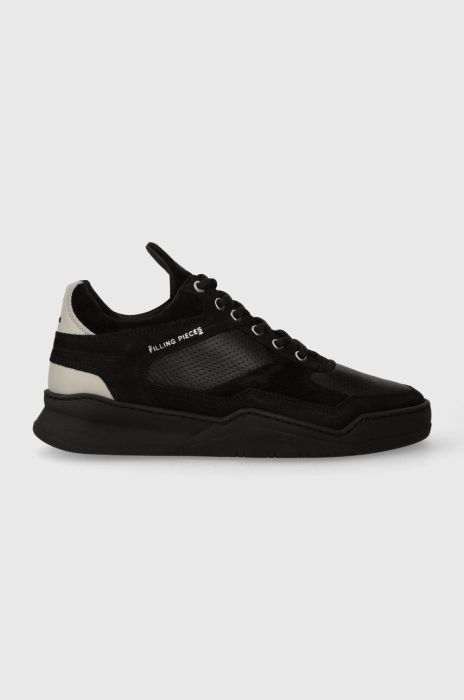 Шкіряні кросівки Filling Pieces Low Top Ghost Paneled колір чорний 10120631284