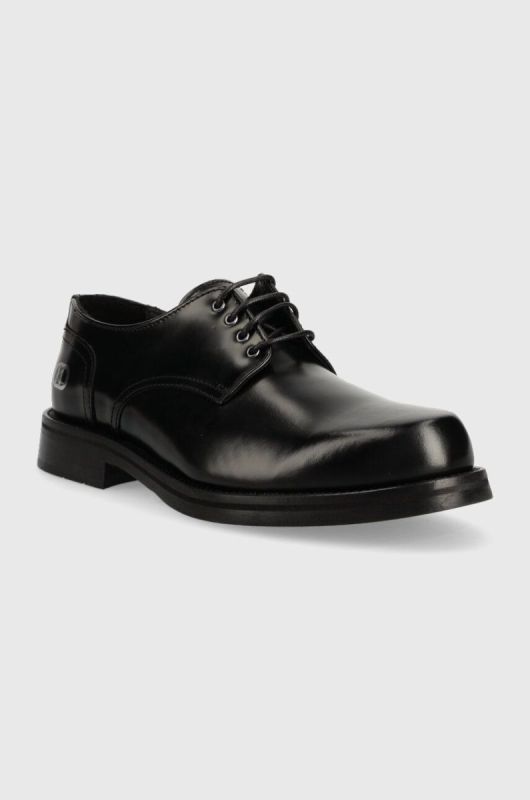 Шкіряні туфлі Karl Lagerfeld KRAFTMAN чоловічі колір чорний KL11423 фото 2