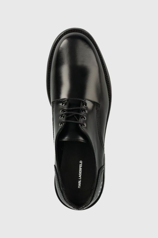 Шкіряні туфлі Karl Lagerfeld KRAFTMAN чоловічі колір чорний KL11423 фото 4