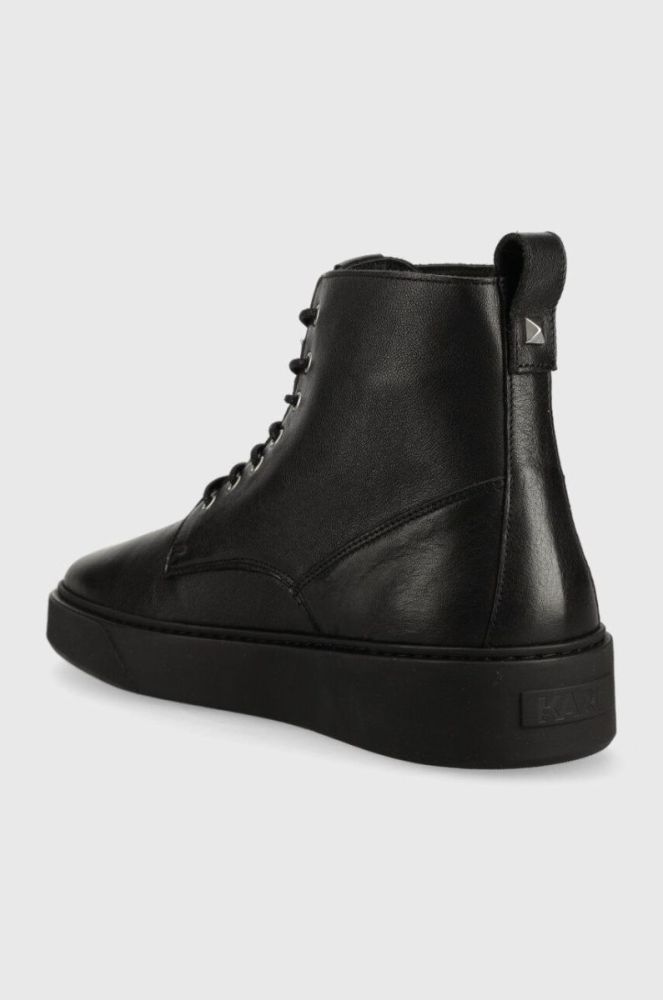 Шкіряні черевики Karl Lagerfeld FLINT чоловічі колір чорний KL53350 фото 3
