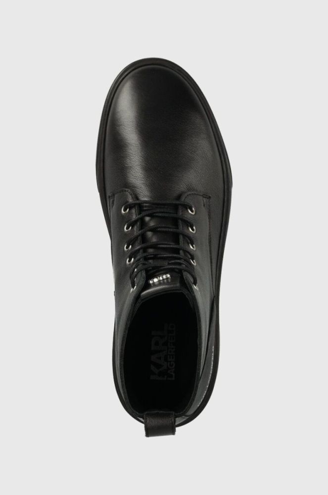 Шкіряні черевики Karl Lagerfeld FLINT чоловічі колір чорний KL53350 фото 4