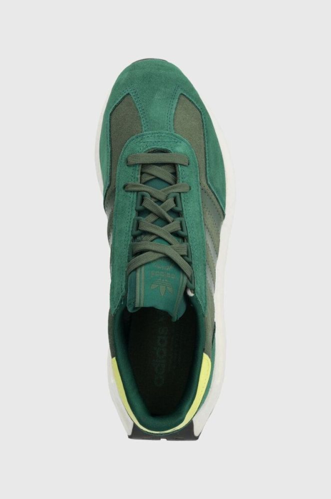 Замшеві кросівки adidas Originals RETROPY колір зелений фото 4