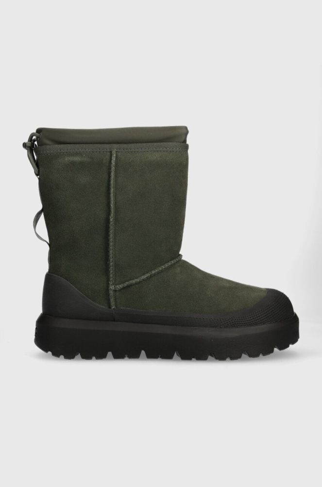 Замшеві чоботи UGG Classic Short Weather Hybrid колір зелений 1143992