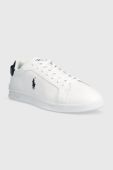 Шкіряні кросівки Polo Ralph Lauren Hrt Crt Iii колір білий 809913458001