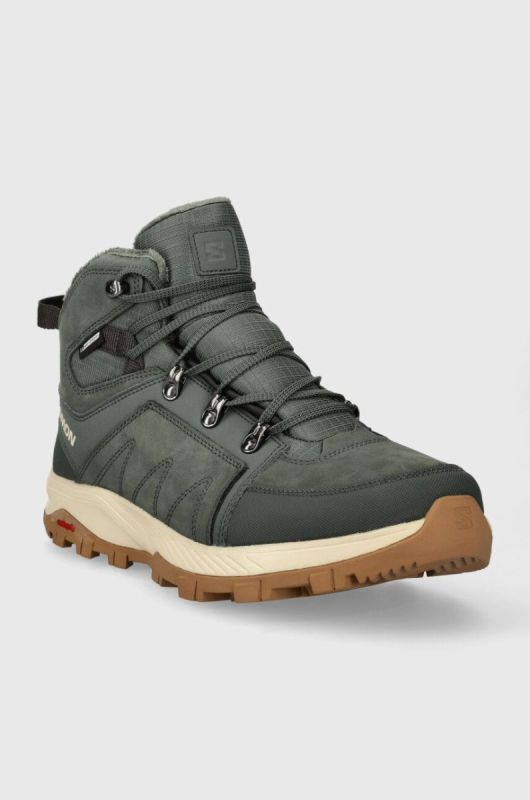 Черевики Salomon Outchill TS CSWP чоловічі колір зелений утеплене фото 2