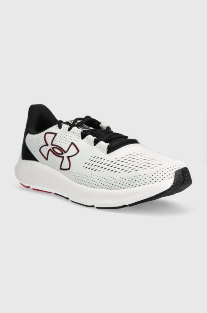 Бігові кросівки Under Armour Charged Pursuit 3 Big Logo колір білий фото 2