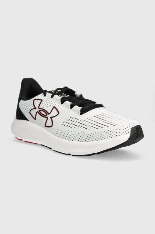 Бігові кросівки Under Armour Charged Pursuit 3 Big Logo колір білий фото 2